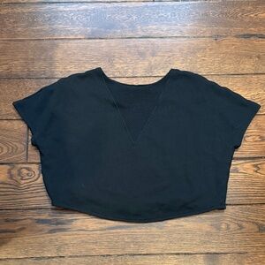 ALO Yoga Black Crop Top with Mesh Detail